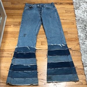 Levi’s vintage bellbottom layered jeans. 32-30